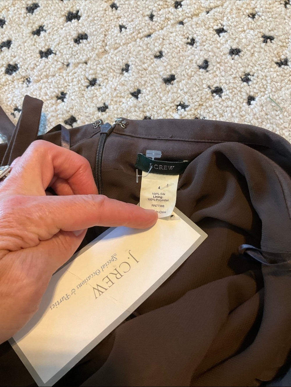 J. Crew chocolate brown silk halter midi dress, 4, NWT! - Picture 4 of 6